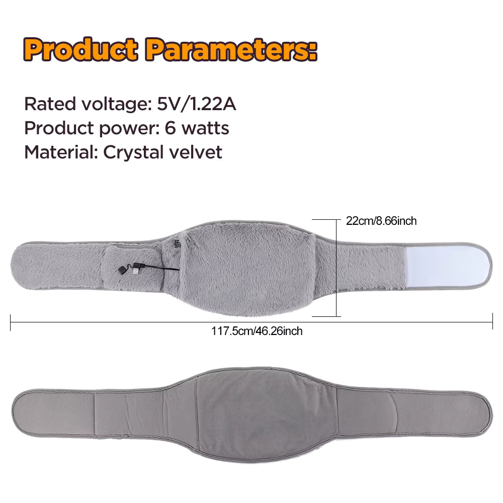3-in-1 USB Electric Heating Abdomen & Hand Warmer Belt